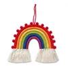 Decoratieve beeldjes regenboog kamer decor meisjes macrame baby muur slaapkamer kleuterkamer decoratie windtiond hangende decoraties