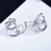 Pendientes de sementales 18k oro real infinito amor sin fin sin fin de circón transparente para mujeres tendencia joyas finas regalos de San Valentín