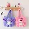 Nuovo cartone animato Kuromi peluche Borse giocattolo carino Girl Orso Spalla Borsa per bambini Populante regalo per bambini di compleanno per bambini