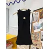 2024 Women's Clothing High quality halterneck black slim fit vest Spring Summer New 424