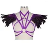 Bras Sets Feathers Harness Fashion Belt Exotic Costumes Sexy Lingerie Tops Bondage Garters Straps Goth Erotic Festival Rave Accessories