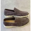 Loro piano lp vestido de mujer casual zapatos zapatos de hombres caminata oxfords de vaca mocasins comfort loafer resbalón en la suela de goma loafer EU35-46 Tusw