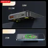 Fall 10000mAh Transparent Glass Magnetic Power Bank Wireless Fast Charging 15W Clear Externt Batteri för iPhone 13 12 Xiaomi Samsung