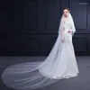 Bridal Veils Arrival White Ivory Wedding Veil Two Layer Cut Edge Novia Accesorios Welon Headwear Mariage