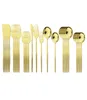 30pcsset oro posate set di cimastri in acciaio inossidabile coltelli da pinne dessert forchetta dessert cucchiai cupi di tè cupons drowerware cucina tabella1383927