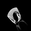 Bandringar 925 Sterling Silver Personlighetsmycken Oregelbundet Hollow Out Diamond Ring Ladies Bar Party Gift H240425