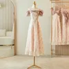 Party Dresses Ofallsis Pink Axless Bridesmaid Dress 2024 Summer Sweet Fairy French Simple Style Sisters Unity Wedding Female