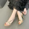 Klädskor kvinnors sexiga spänne strap street stil sandaler 2024 sommar mode stripper prom stilett high klackar zapatos de mujer
