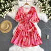 Robes de fête FoamLina Robe femelle décontractée 2024 Fashion Summer Print Robe femme sexy