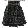 Spódnice japońska lolita urocza łuk flounce dla kobiet 2024 Summer Slim Tail Lace A-Line Mini spódnica Y2K Estetyka