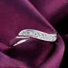 Cluster ringen 925 Sterling Silver Color Crystal voor elegante vrouwen mode trouwfeest geschenken meisje student charme hoogwaardige sieraden