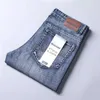 Mäns jeans affärsmän jeans avslappnad rak stretch mode klassisk blå arbete denim byxor manliga wthinlee varumärke kläder storlek 28-40 240423