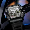 Onola wybuchowy mody wieloskładnikowy w pełni automatyczny mechaniczny zegarek mechaniczny Waterproof Taśmowy zegarek męski