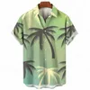 Chemises décontractées pour hommes Summer Hawaiian Fashion Fashion à manches courtes à manches courtes National Aloha Retro Cardigan