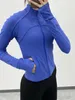 Ll yoga beskuren kappa långärmad skjorta rib korta kvinnors tunna jacka andningsbar kofta sportkläder sommar som kör atletiska jackor