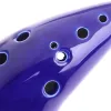 Instrument Ocarina, 12 tonen Alto C Keramisch Ocarina Musical Instrument met nekneknekkoordcoer met liedboek, blauw, blauw