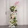 Decoratieve bloemen Roze groene serie Rose Hydrangea Wedding achtergrond Hoorn Arch Decor Arrangement Bloemgebeurtenis Bloemstand Stand raam