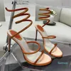 Serpentine Winding Decorative Stilettos Top 10cm Roman Women's Banquet Dress Shoes