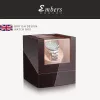 Cases Embers Luxry Single Watch Winder Battery Wooden Shaker Watch Box Automatic Winder Glass Storage Case Mabuchi Motro