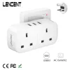 Radio Lencent UK Plug Wall Socket Extender con prese 2AC 3 Porte USB 5V 2.4A 5in1 Extender Plug Outlet USB per Home/Office