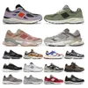 ATTHLIC 9060 OG Running Shoes 990 V3 Mulheres Rain Cloud Grey Sea Salt Sal