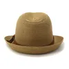 Berets Vintage Summer Strohhut coole Männer Fedora Panama Paper Retro Hüte für Mann Frauen Solid Fedoras Cap