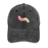 Beretten Zure Gummy Worm Rood en Geel Cowboy Hat Beach Outing Trucker Cap Hood Luxury Man Women Fashion Men's