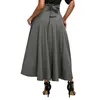 High Waist Pleated Long Skirt Vintage Flared Full Swing Satin Dress 240420