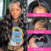 13x4 13X6 Body Wave Transparent Lace Front Wig Bling Hair HD Frontal Wig 180% Density Human Hair 4x4 Lace Closure Wigs For Women 240416