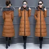 Women's Down Fashion Long Sleeve Parkas for Women Casual Faux Fur Hood dragkedja jackor med fickor outwear Sobretudo Feminino