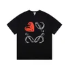 Hoge versie Luo Jia Spring Summer Nieuwe Valentine S Day Limited Love Letter Foam Gedrukt paar Korte mouwen T -shirt