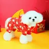 Vêtements pour chiens enleceau doublé de compagnie chinois costume costume de combinaison festive avec motif de dessin animé vêtements d'hiver confortables