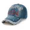 Party Hats Trump 2024 Baseball Cap Hat Val Kampanj Cowboy Caps Justerbara snapback Kvinnor Denim Diamond Drop Delivery Home Garden Dhljx