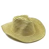 Wide Brim Hats Bucket Hats Shining Golden Western Cowboy Hat Straw Hat Hot Sale Summer Sun Protection Hat for Men Outdoor travel UV protection photo hat Y240425