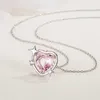 Anhänger Halsketten Schöne Pink Serie Halskette kleines Design herzförmige Liebe Luxusstar Liebe Pink Crystal Sweet Neck Chain Gift