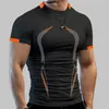 Summer Bodybuilding Sport Top Men Quick Dry Fitness Gym t Shirt Short Sleeve Training Tee Compression Running Tshirt Sportswear 240425