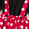 2pcSset Cartoon Polka Dot Baby Girl Robes de soirée Bow Kids Birthday Party Princess Toddler Children Clothes Suit 0 à 4 ans 240410