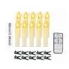 10PCS Mini Dimmable Electric Fake Wax Light Battery Operated Christmas Tree Decor Candle Lights 7-key Remote Controls and Timers 240417