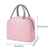 Bolsa de lancheira isolada para crianças sacos de armazenamento de comida para menina adolescente rosa lanchonete fofa design de carta branca 240423