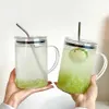 Tumblers Glass Cup с крышкой и соломенной теплостойкой для летнего идеального подарка для мужчин и женщин H240425