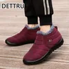 Chaussures décontractées hommes bottes hiver léger pour les chaussures d'étanchéité de neige plus taille 47 Slip on unisexe cheville