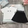 New Princess dress summer kids tracksuits baby clothes Size 90-150 CM Shiny hot diamond decoration T-shirt and short skirt 24April