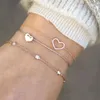 Perlen Boho Geometrisches Armband Armreifen Sets für Frauen Vintage Star Map Hand Heart Charme Perlen Ketten Mode Schmuckzubehör Accessoires