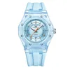 Fashion Couple Neutral Watch Student ONOLA Transparent Case Silicone Tape Waterproof Quartz Watch