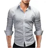 Men's Casual Shirts Men Shirt 2024 Spring Brand Business Slim Fit Dress Male Long Sleeves Solid Color Camisa Masculina 4XL