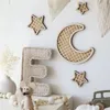 Decorative Figurines Wooden Handmade Rattan Rainbow Air Balloon Moon Star Wall Decor Wood Crafts For Kids Room Stickers Ornament Po Props