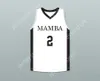 Özel Adı Gençlik/Çocuklar Gianna Bryant 2 Mamba Ballers Beyaz Basketbol Forması Versiyon 3 Dikişli S-6XL