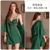 Новое сексуальное ледяное шелковое платье для сна летняя женщина маленькая грудь, собирая павлин зеленые дома ярость прямые волосы 6154