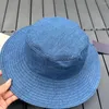 Chapeaux à bord large luxurys Designer Bucket Hat Imprimerie classique denim triangle femmes hommes