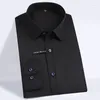 Men's Dress Shirts Classic Silk Touch Bamboo-fiber Long Sleeve Without Pocket Regular-fit Solid Business Office Easy-care Shirt